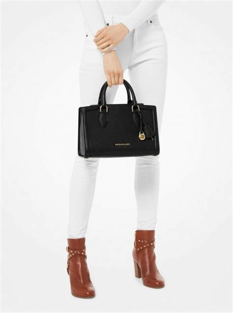 michael michael kors zoe medium pebbled leather satchel|MICHAEL Michael Kors Zoe Medium Pebbled Leather Satchel.